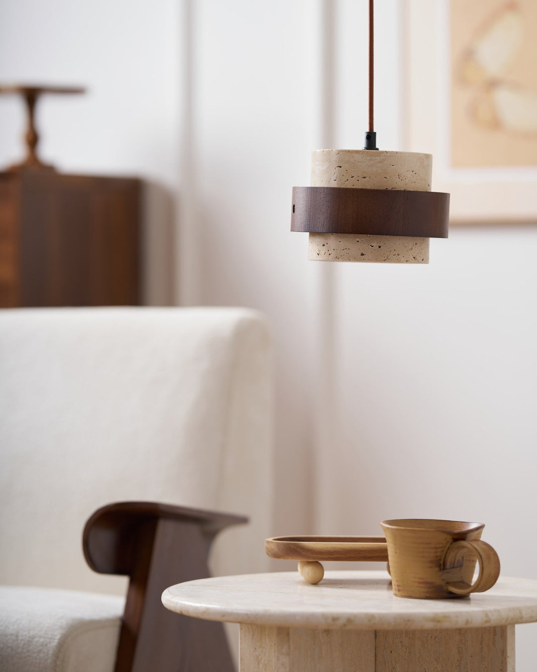 Cumirora Suspension Cylindre Superposé en Travertin - Neutralighting
