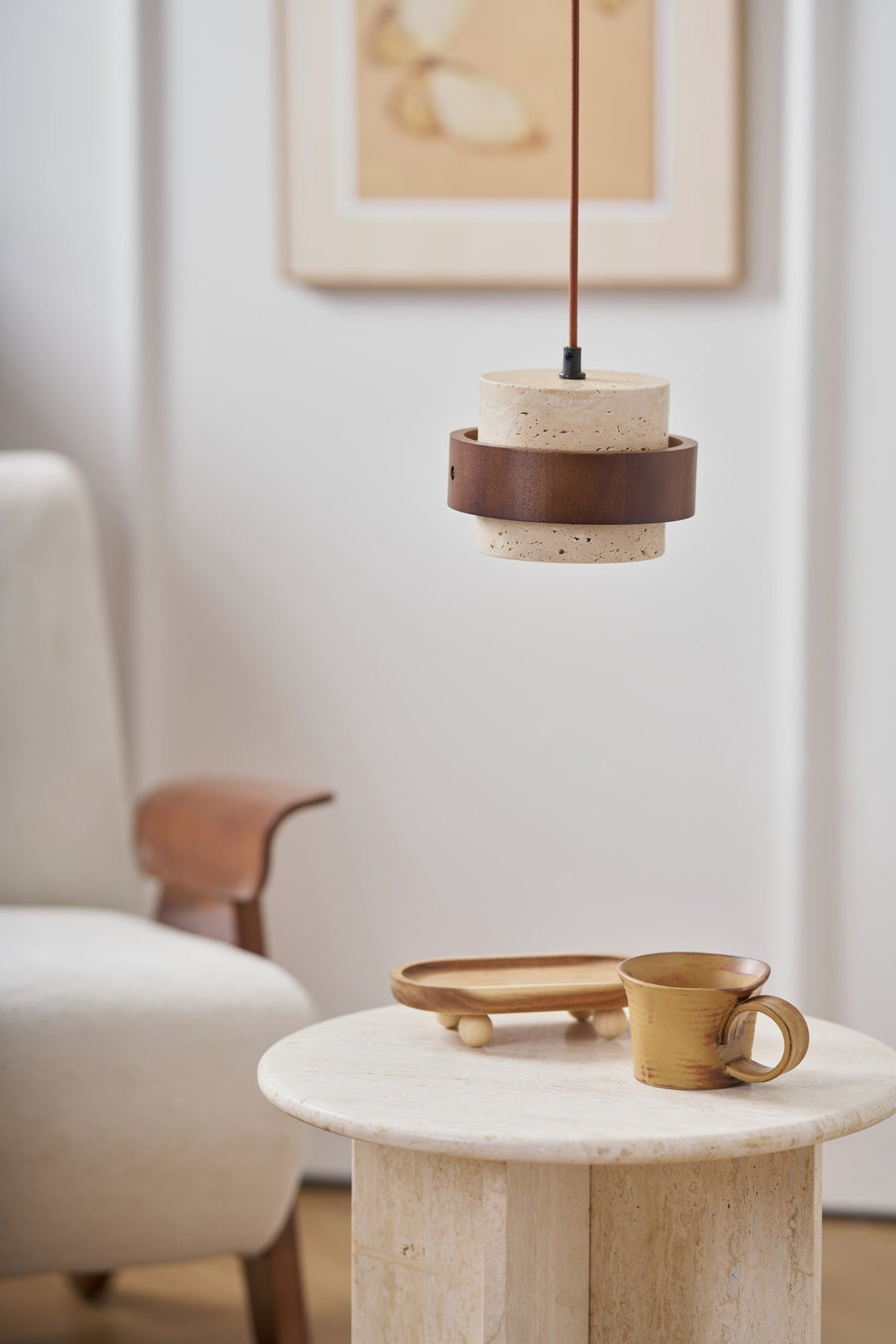 Cumirora Suspension Cylindre Superposé en Travertin - Neutralighting