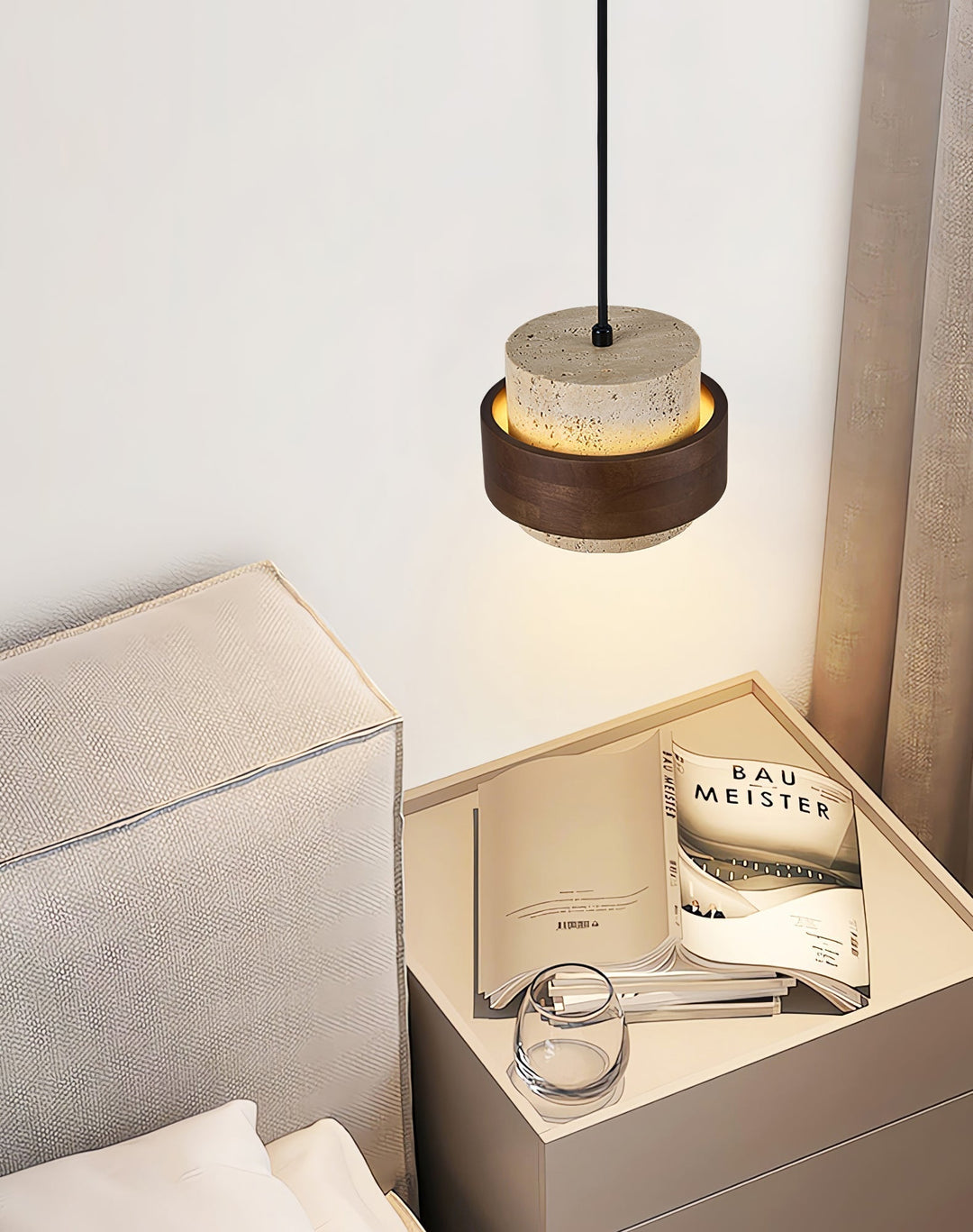 Cumirora Suspension Cylindre Superposé en Travertin - Neutralighting
