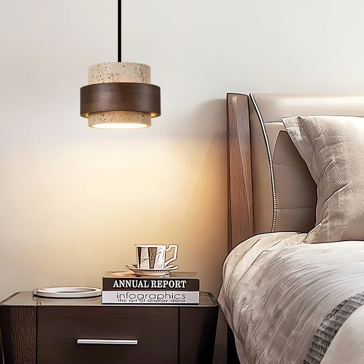 Cumirora Suspension Cylindre Superposé en Travertin - Neutralighting