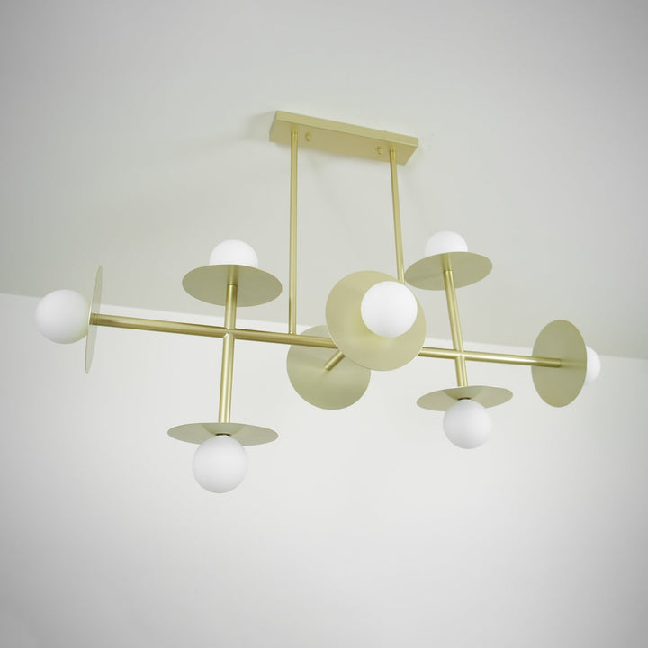 Lustra Chandelier Strada en laiton et verre géométrique - Neutralighting