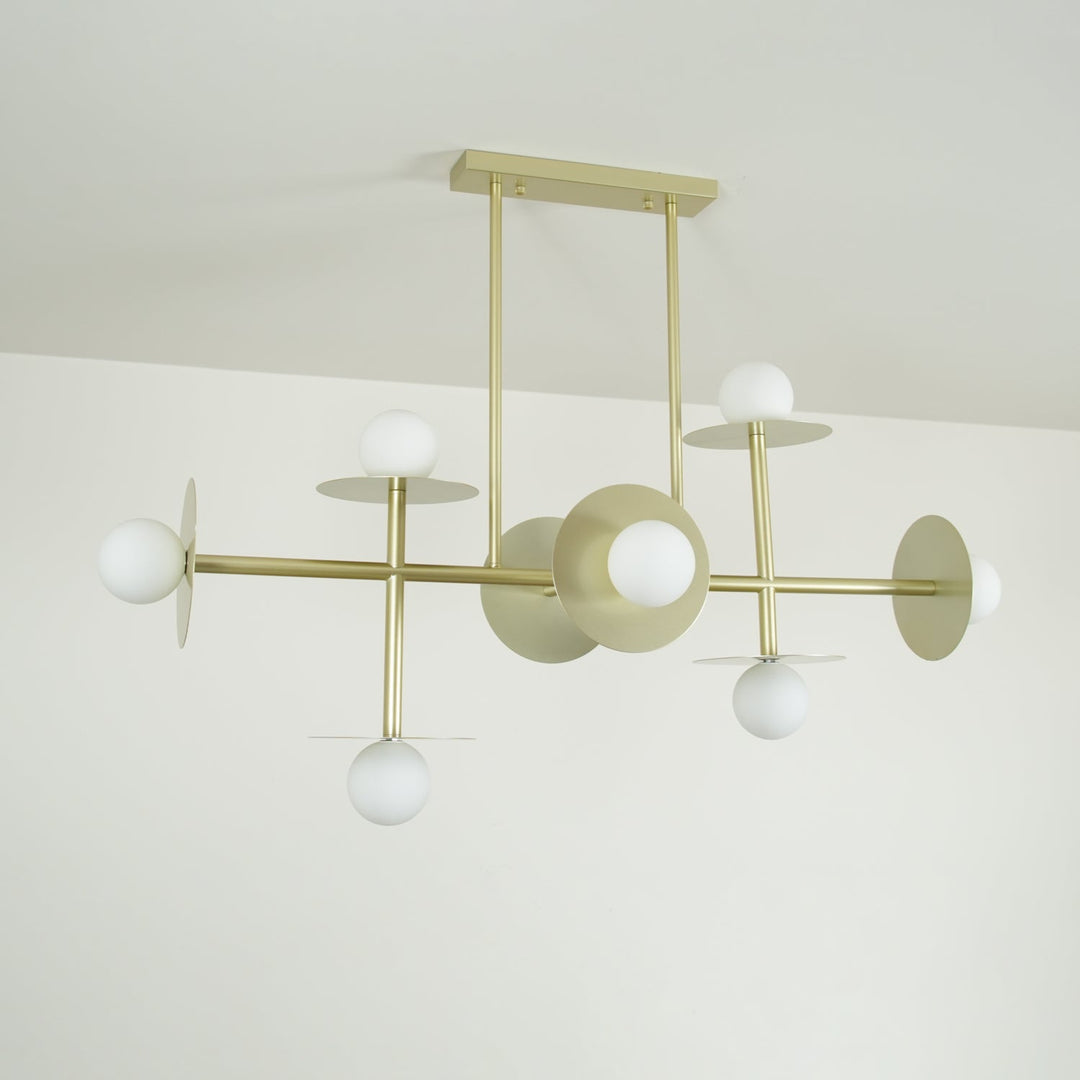 Lustra Chandelier Strada en laiton et verre géométrique - Neutralighting