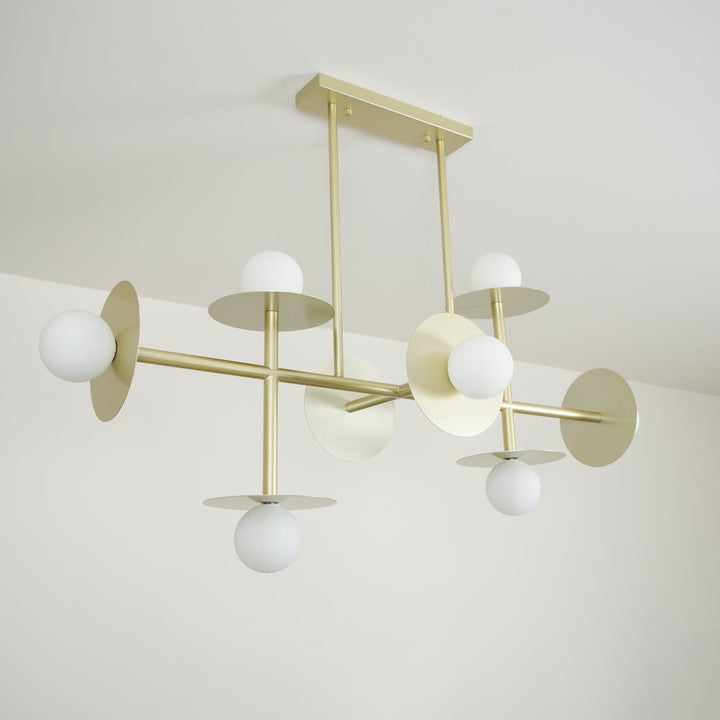 Lustra Chandelier Strada en laiton et verre géométrique - Neutralighting