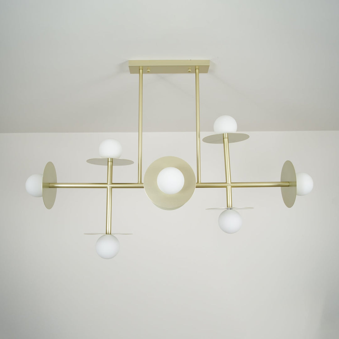 Lustra Chandelier Strada en laiton et verre géométrique - Neutralighting