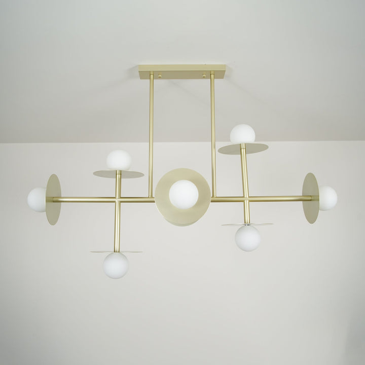 Lustra Chandelier Strada en laiton et verre géométrique - Neutralighting
