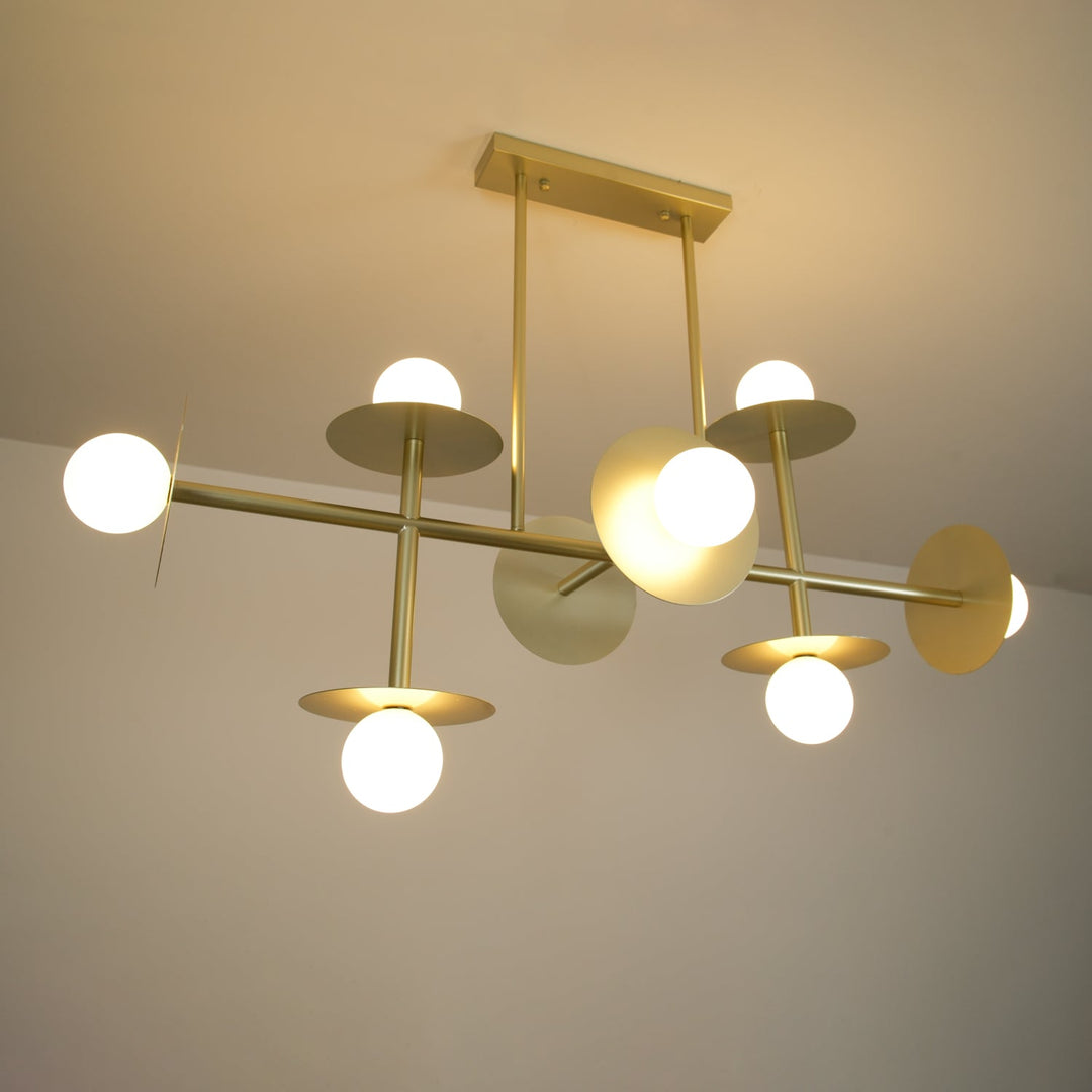Lustra Chandelier Strada en laiton et verre géométrique - Neutralighting