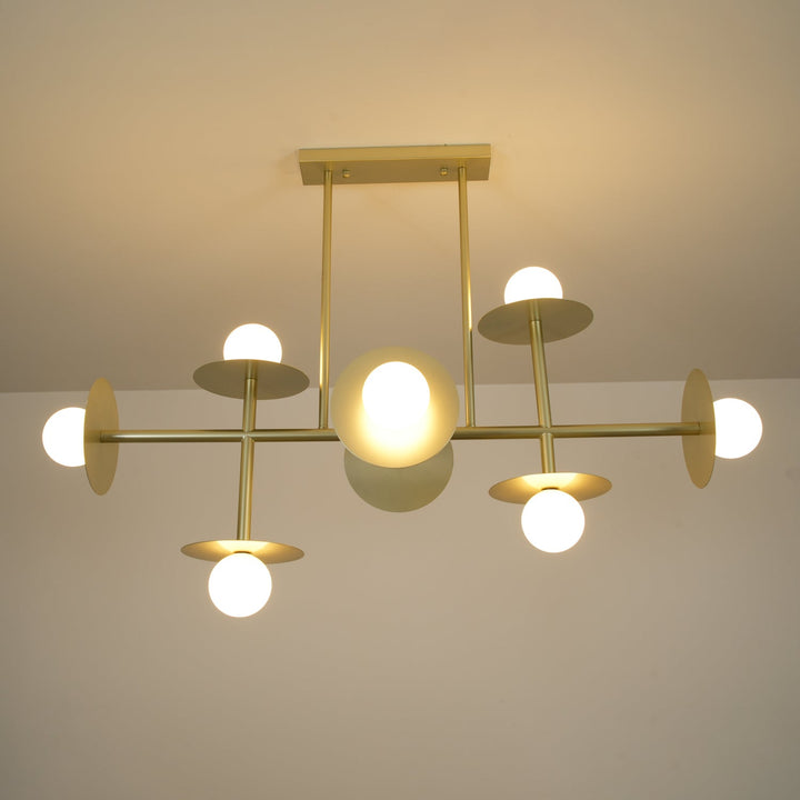 Lustra Chandelier Strada en laiton et verre géométrique - Neutralighting