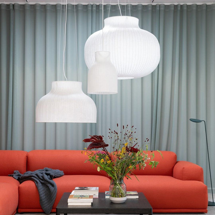 Lampe Pendante Abat-jour en Soie Pliée Courbée Moderne Minimaliste - Neutralighting