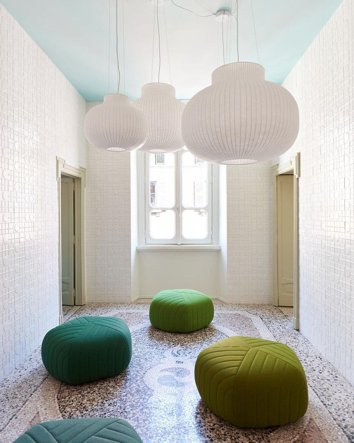 Lampe Pendante Abat-jour en Soie Pliée Courbée Moderne Minimaliste - Neutralighting