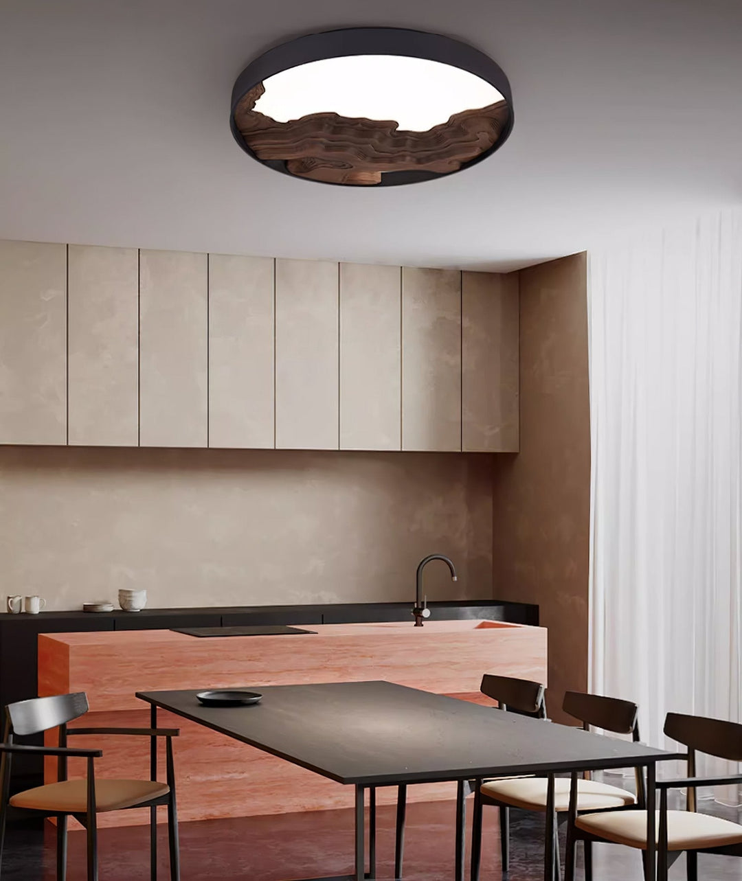 Lustra Plafonnier Bois Oriental Naturel - Neutralighting