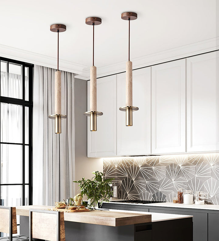 Avdoryra Suspension Double Cylindre en Travertin - Neutralighting