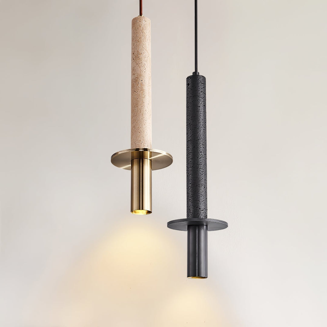 Avdoryra Suspension Double Cylindre en Travertin - Neutralighting