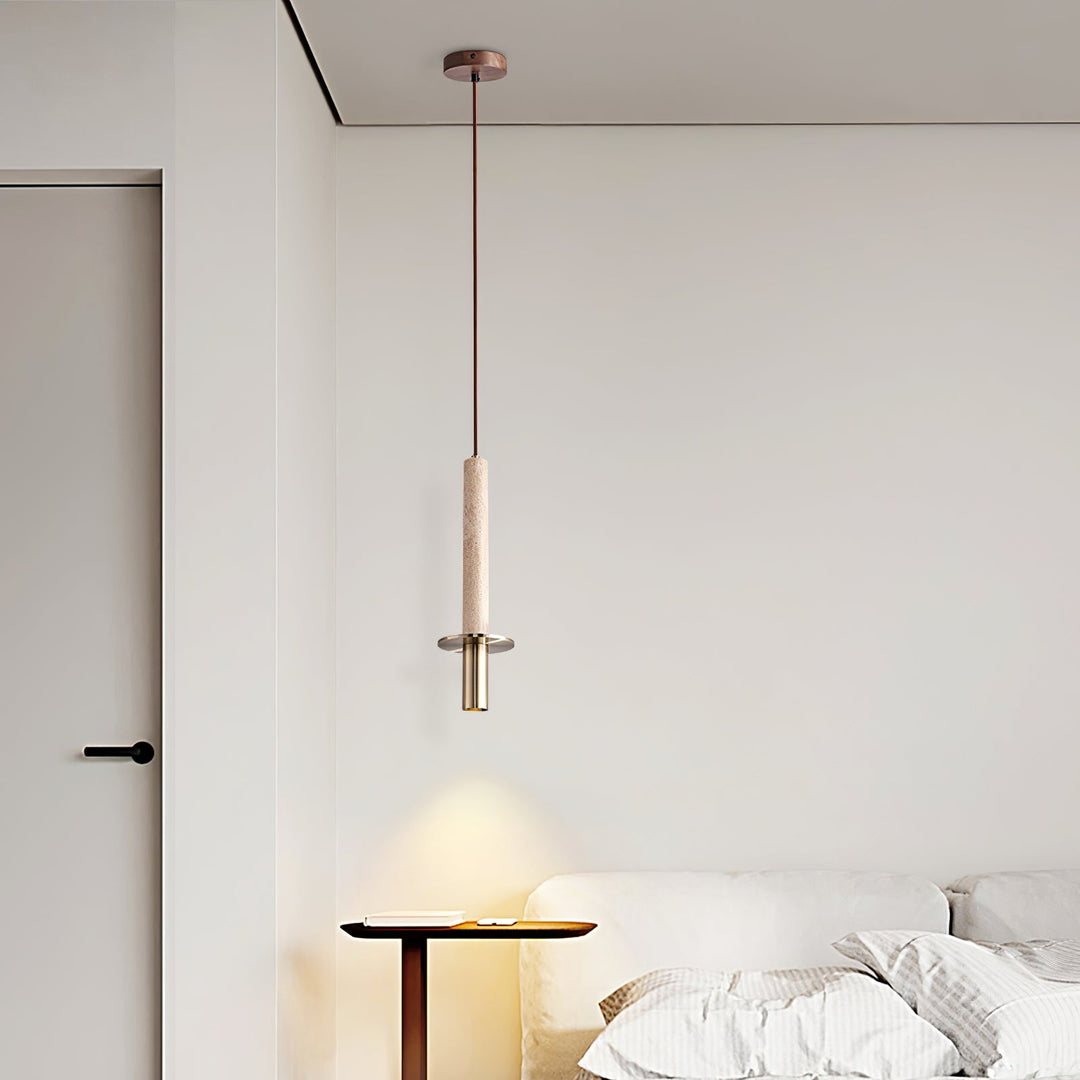 Avdoryra Suspension Double Cylindre en Travertin - Neutralighting
