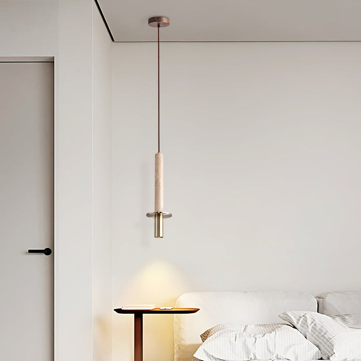 Avdoryra Suspension Double Cylindre en Travertin - Neutralighting