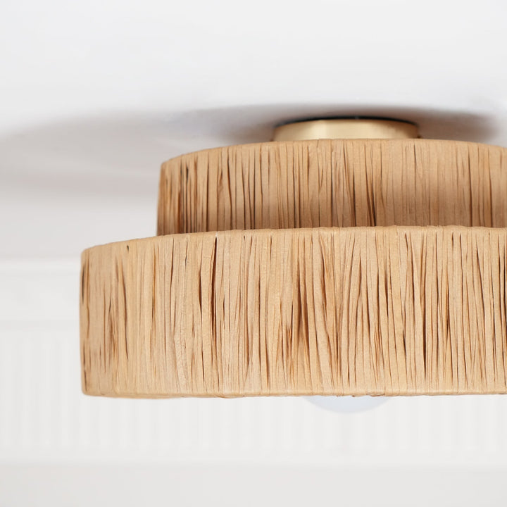 Ilthean Plafonnier artistique en paille naturelle - Neutralighting