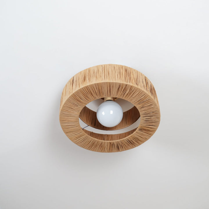 Ilthean Plafonnier artistique en paille naturelle - Neutralighting