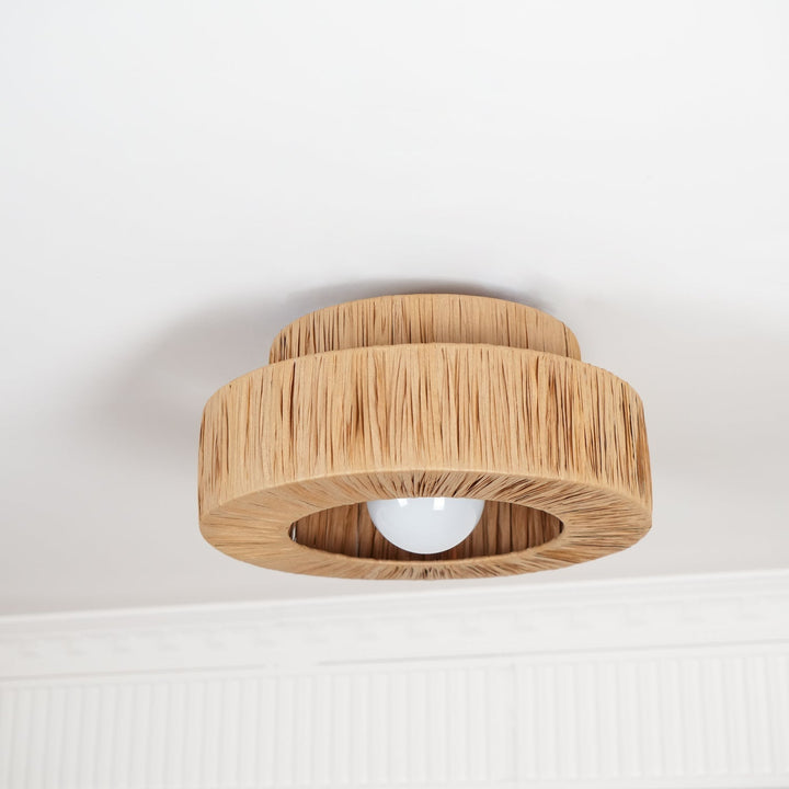 Ilthean Plafonnier artistique en paille naturelle - Neutralighting