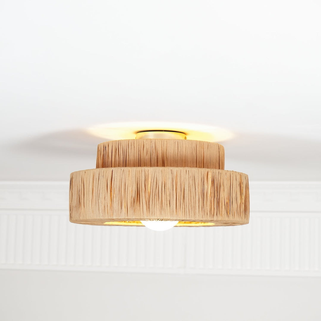 Ilthean Plafonnier artistique en paille naturelle - Neutralighting