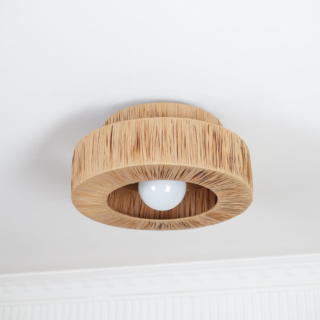 Ilthean Plafonnier artistique en paille naturelle - Neutralighting
