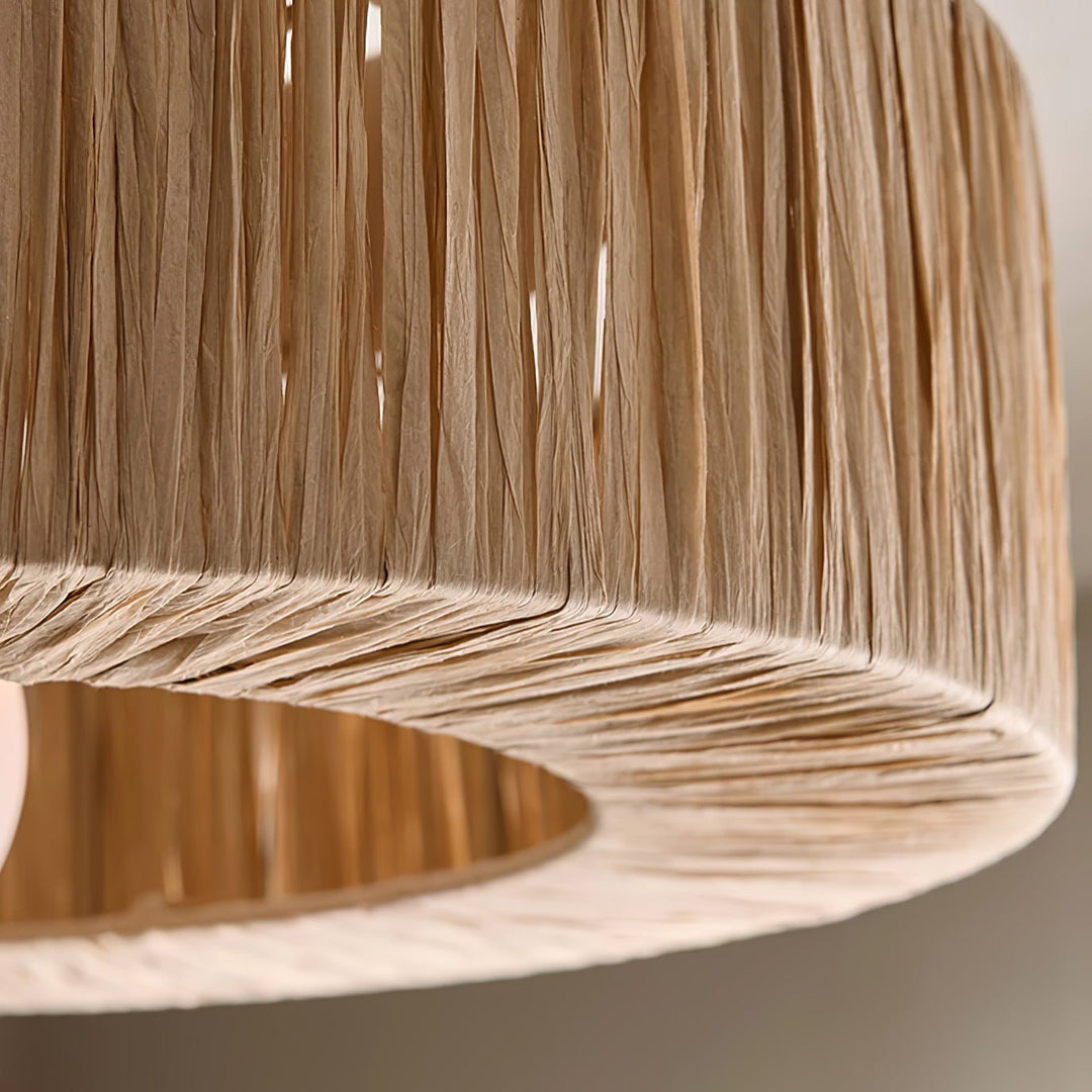 Ilthean Plafonnier artistique en paille naturelle - Neutralighting