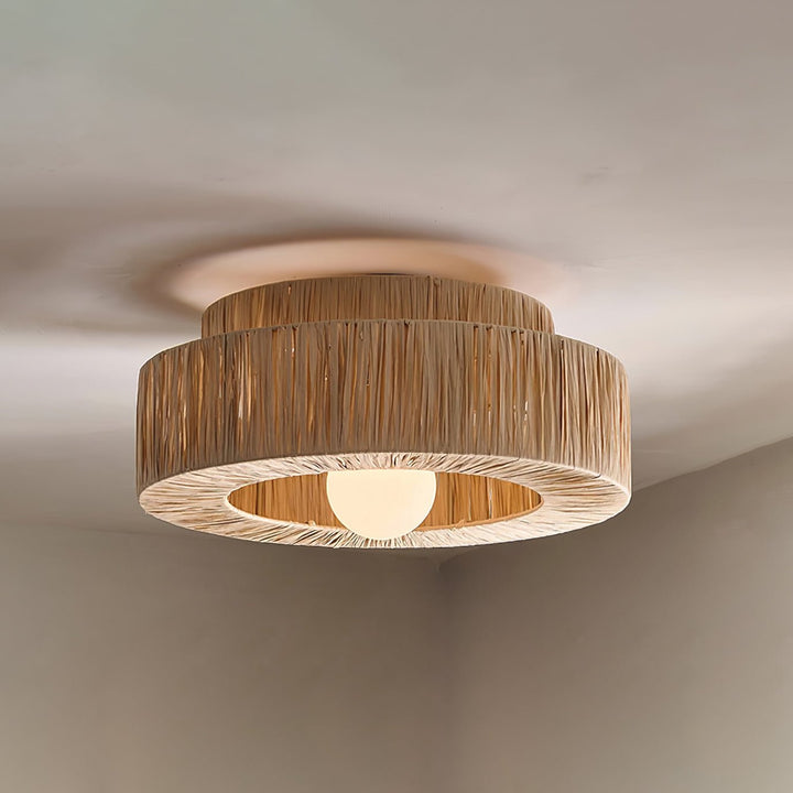 Ilthean Plafonnier artistique en paille naturelle - Neutralighting