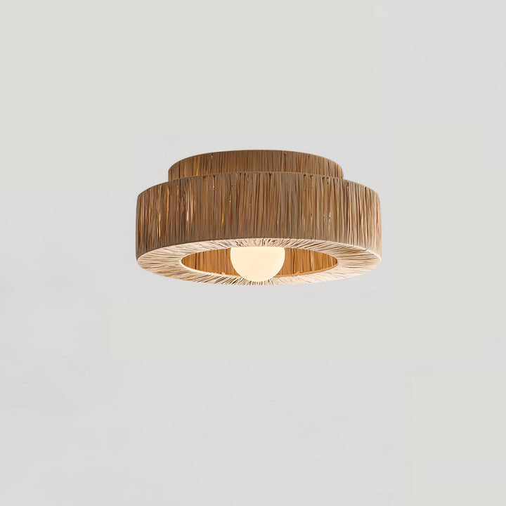 Ilthean Plafonnier artistique en paille naturelle - Neutralighting