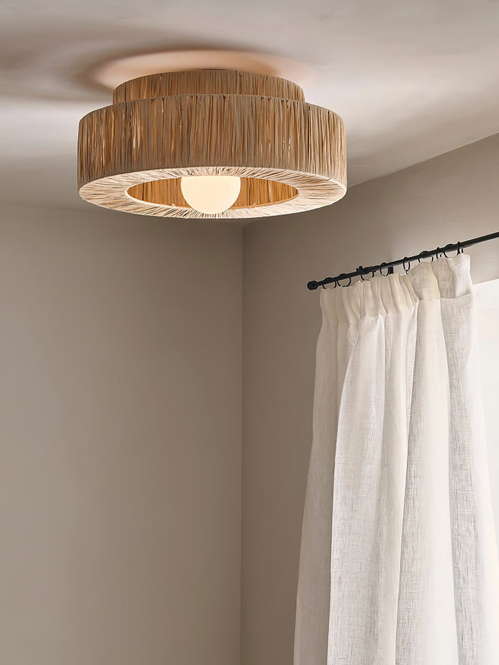 Ilthean Plafonnier artistique en paille naturelle - Neutralighting