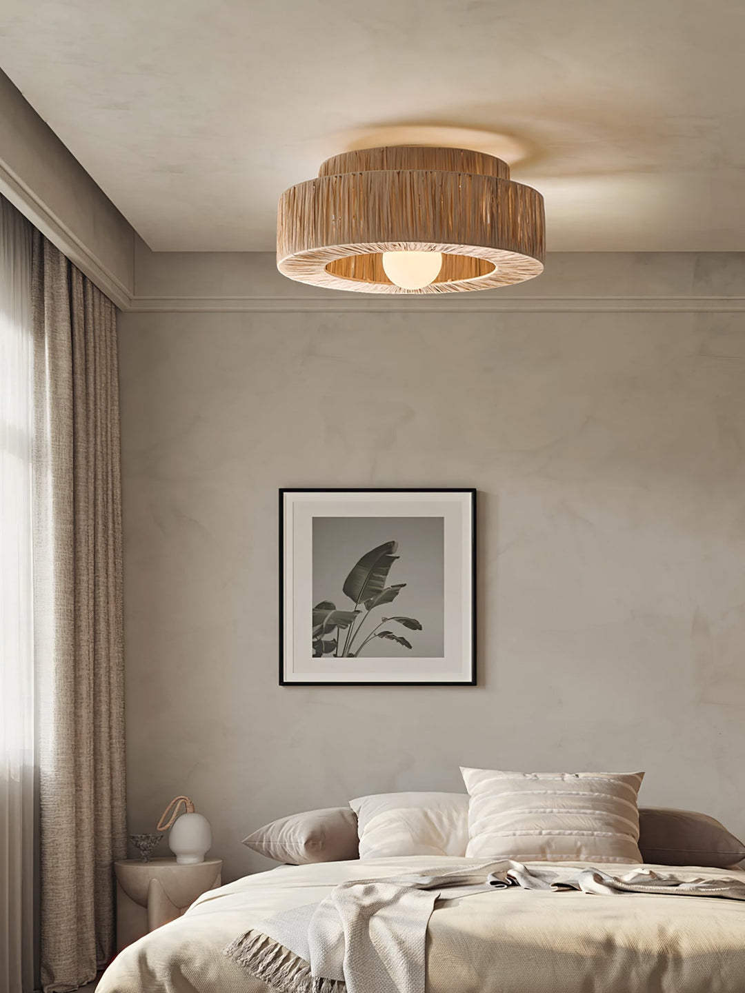Ilthean Plafonnier artistique en paille naturelle - Neutralighting