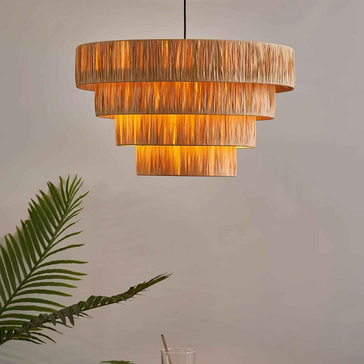 Thyra Lampe Pendante Paille Traditionnelle Rétro - Neutralighting