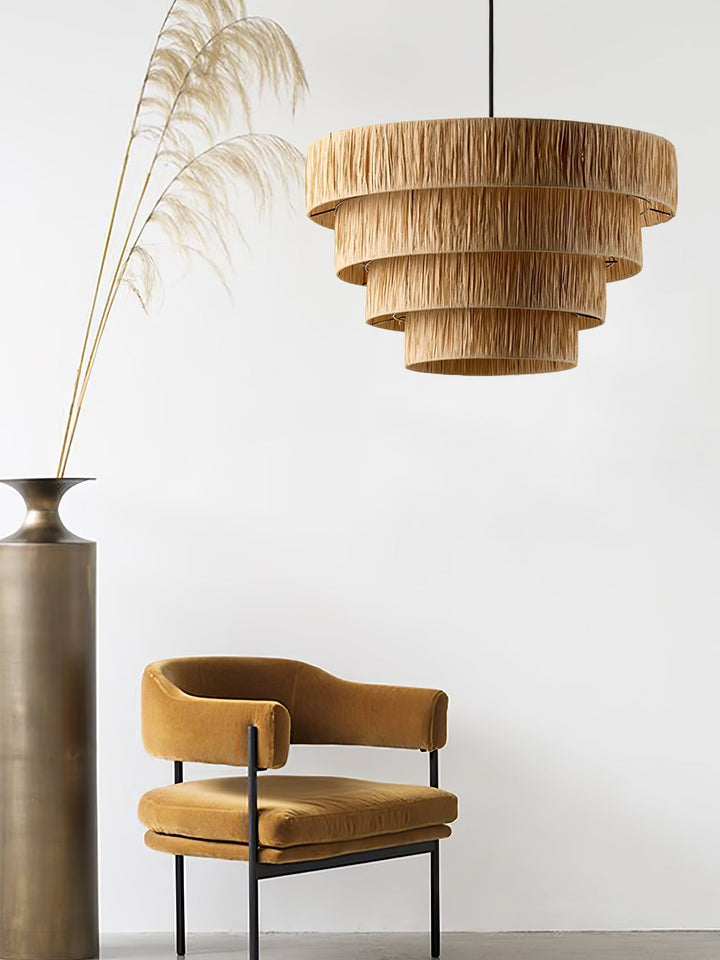 Thyra Lampe Pendante Paille Traditionnelle Rétro - Neutralighting