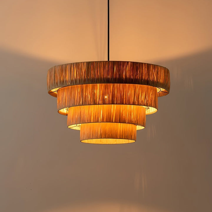 Thyra Lampe Pendante Paille Traditionnelle Rétro - Neutralighting