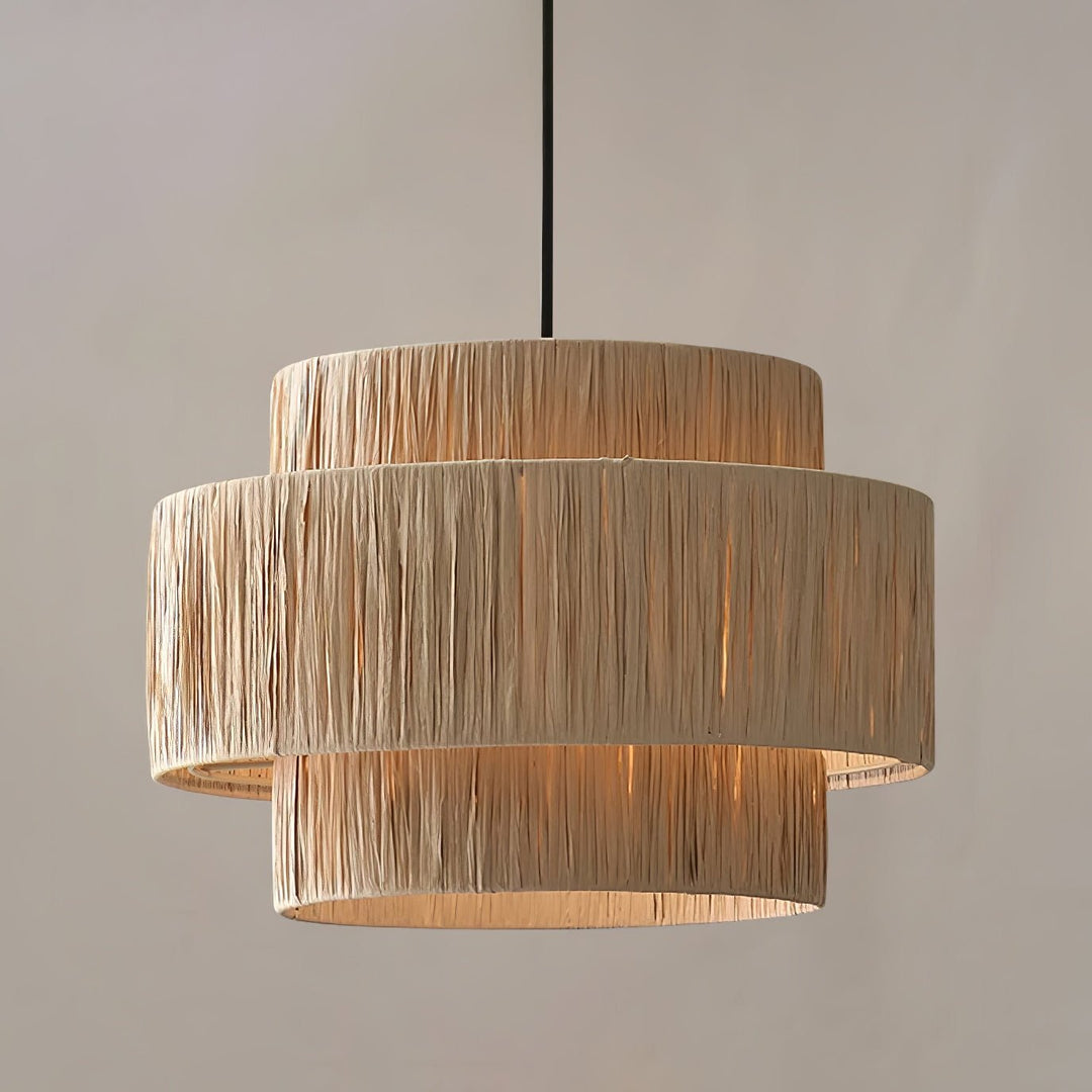 Thyra Lampe Pendante Paille Traditionnelle Rétro - Neutralighting