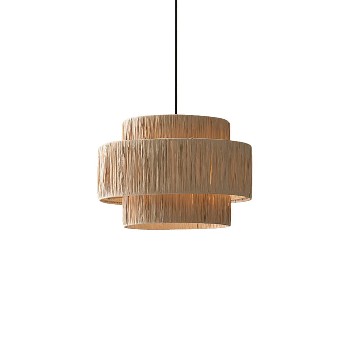Thyra Lampe Pendante Paille Traditionnelle Rétro - Neutralighting