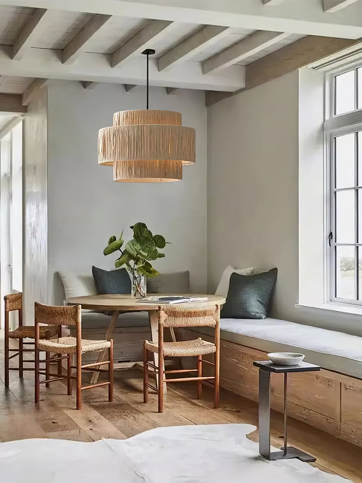 Thyra Lampe Pendante Paille Traditionnelle Rétro - Neutralighting