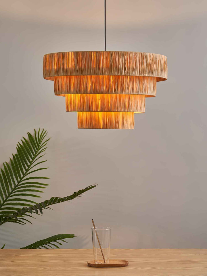 Thyra Lampe Pendante Paille Traditionnelle Rétro - Neutralighting