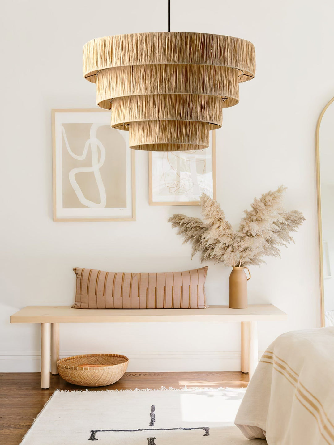 Thyra Lampe Pendante Paille Traditionnelle Rétro - Neutralighting