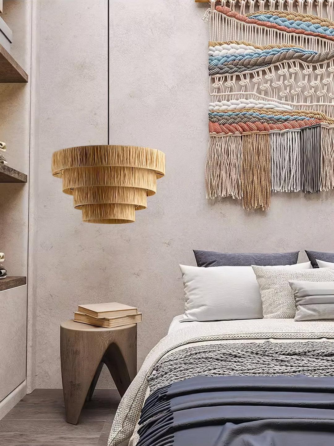 Thyra Lampe Pendante Paille Traditionnelle Rétro - Neutralighting