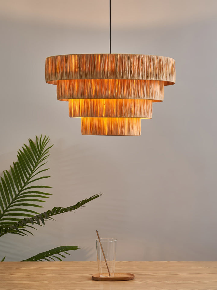 Thyra Lampe Pendante Paille Traditionnelle Rétro - Neutralighting