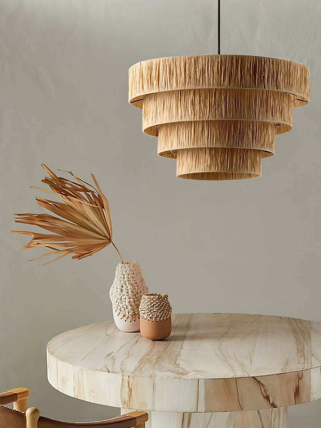 Thyra Lampe Pendante Paille Traditionnelle Rétro - Neutralighting