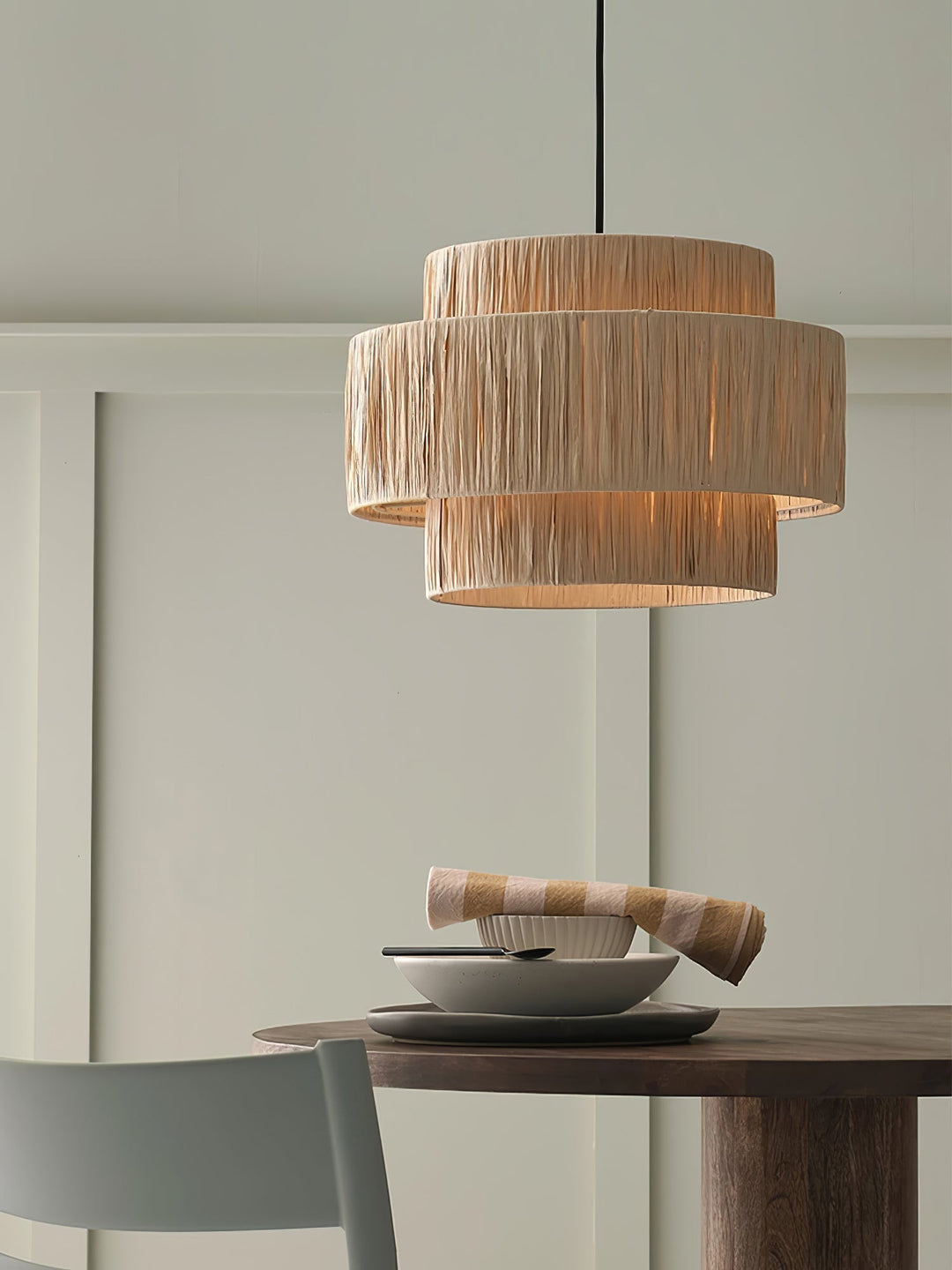 Thyra Lampe Pendante Paille Traditionnelle Rétro - Neutralighting