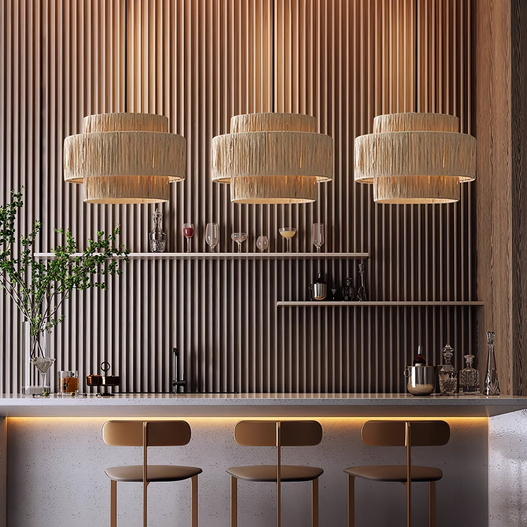 Thyra Lampe Pendante Paille Traditionnelle Rétro - Neutralighting