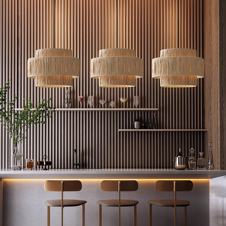 Thyra Lampe Pendante Paille Traditionnelle Rétro - Neutralighting