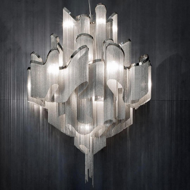 Lustra Suspension Lampe Chaîne en Nickel Coulant - Neutralighting