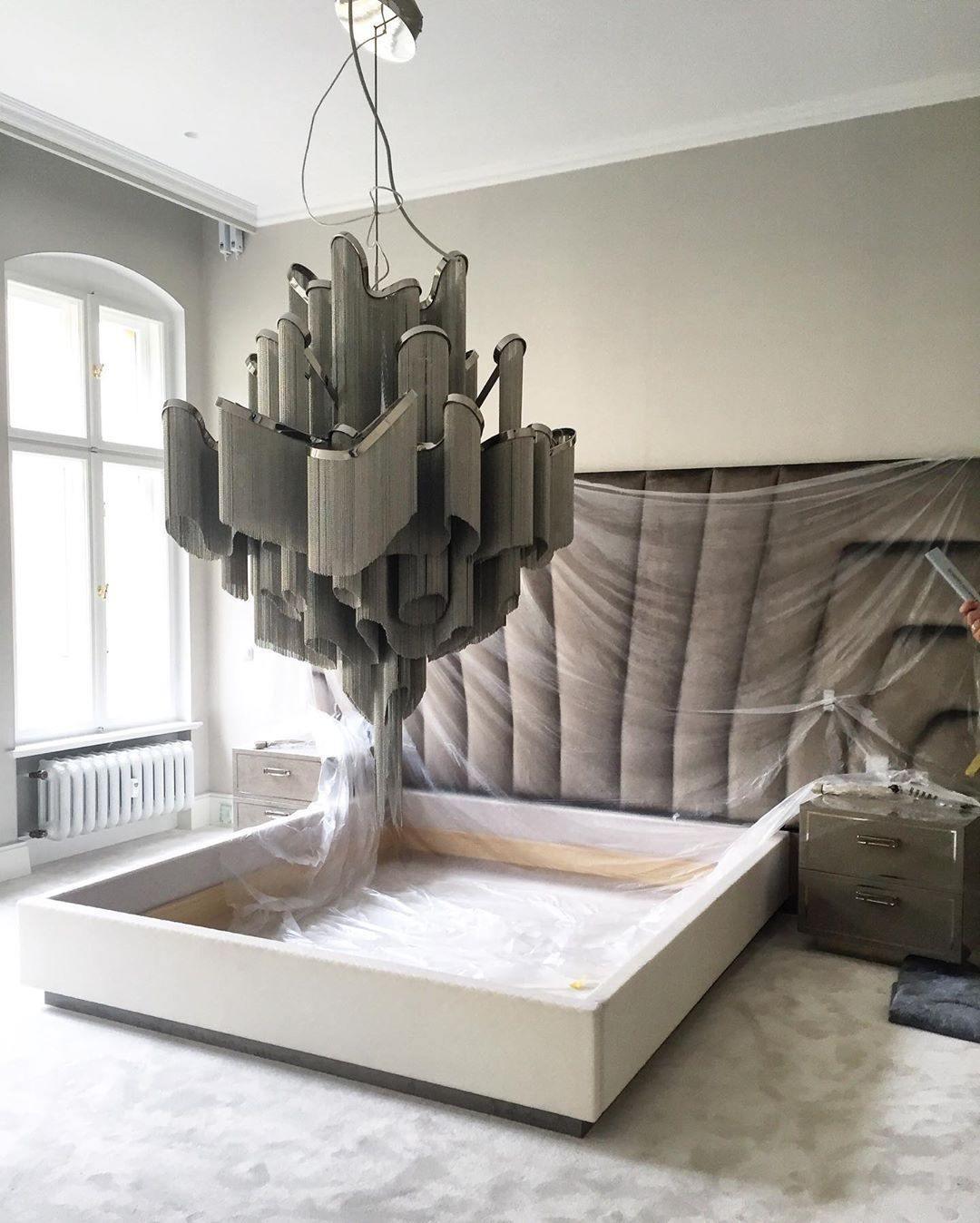 Lustra Suspension Lampe Chaîne en Nickel Coulant - Neutralighting