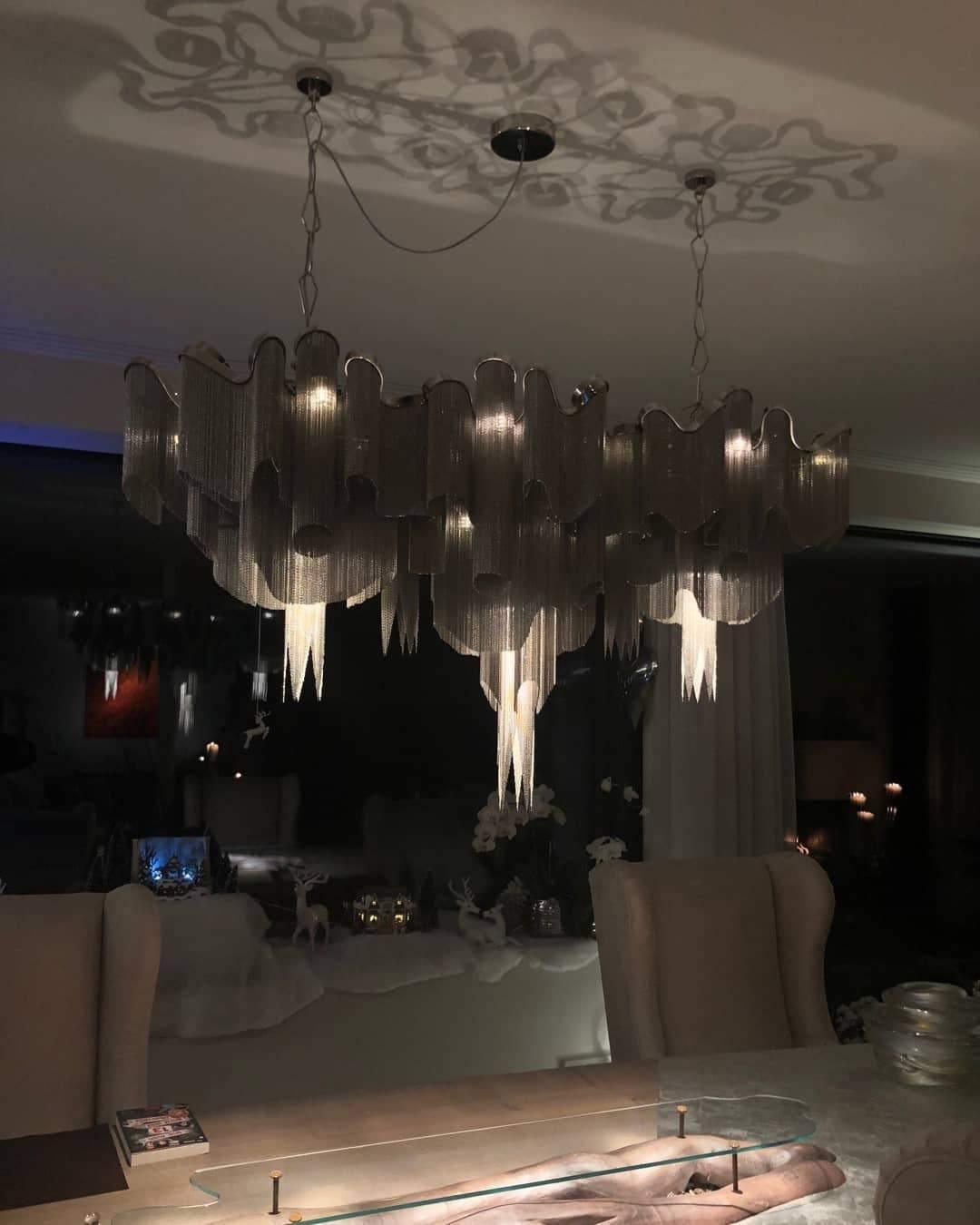 Lustra Suspension Lampe Chaîne en Nickel Coulant - Neutralighting