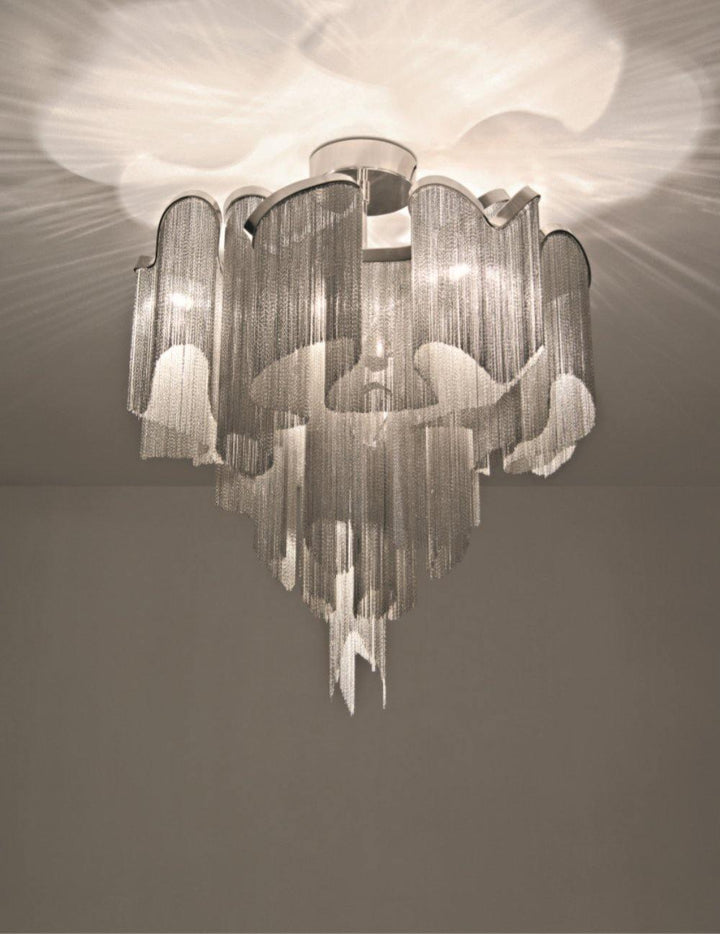 Lustra Suspension Lampe Chaîne en Nickel Coulant - Neutralighting