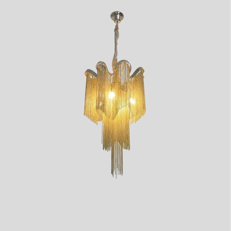 Lustra Suspension Lampe Chaîne en Nickel Coulant - Neutralighting