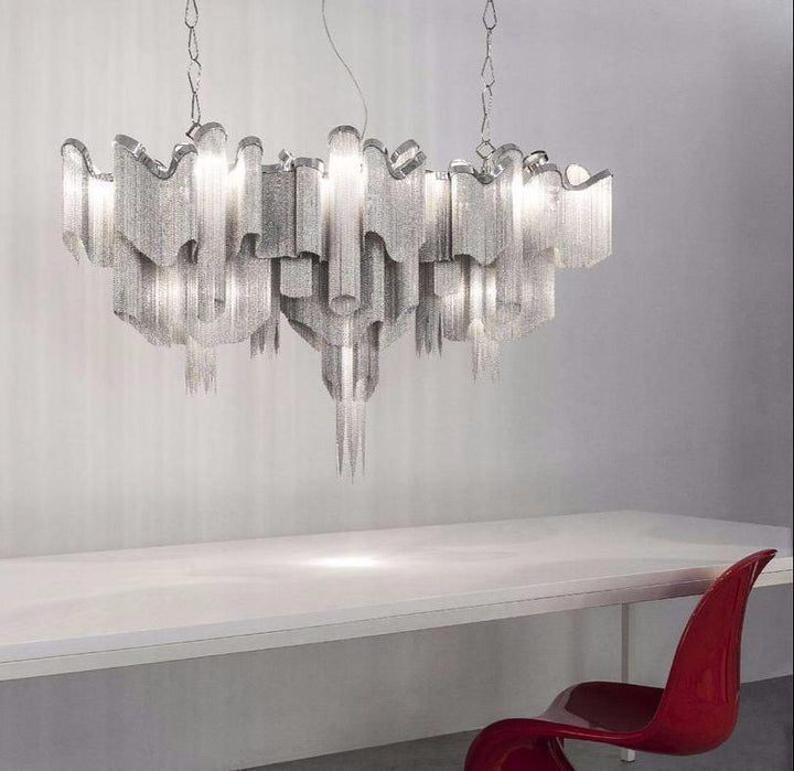 Lustra Suspension Lampe Chaîne en Nickel Coulant - Neutralighting