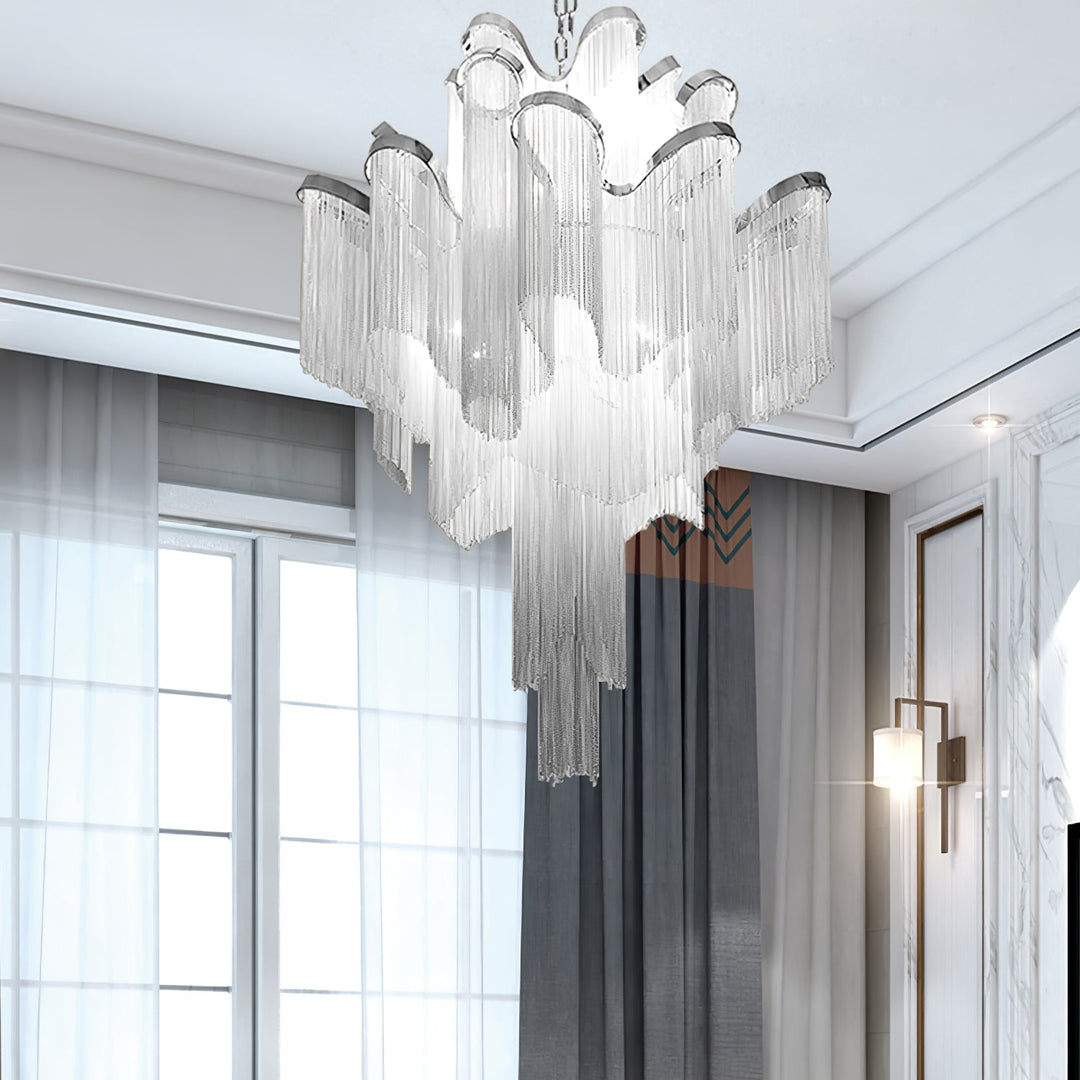 Lustra Suspension Lampe Chaîne en Nickel Coulant - Neutralighting