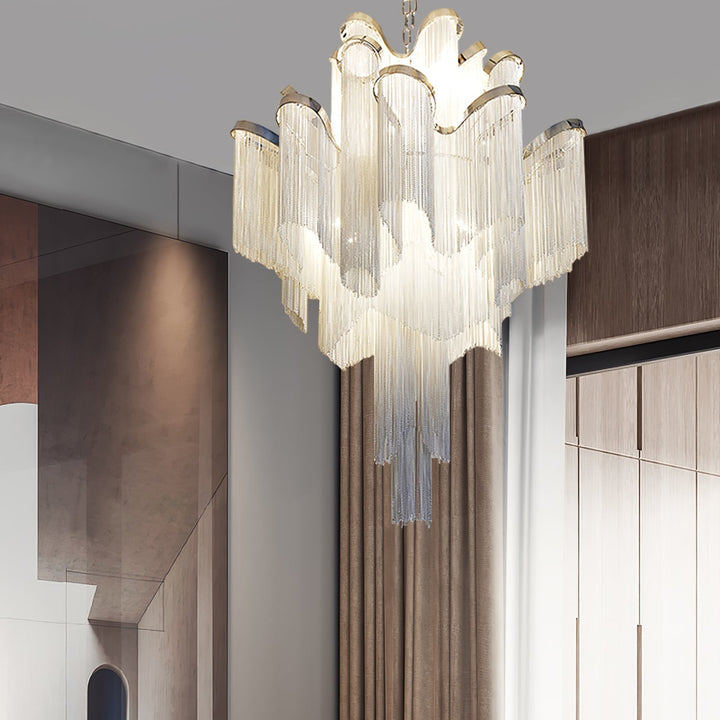 Lustra Suspension Lampe Chaîne en Nickel Coulant - Neutralighting
